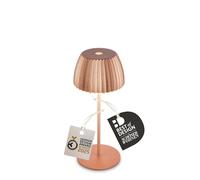BRILONER - Riffle Mini lampe de table LED sans fil IP44 avec bord lumineux, 8,5 x 20 cm, variateur tactile, batterie remplaçable, lampe chevet, German Design Award Winner 2025, couleur cuivre