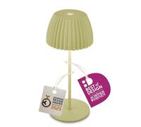 BRILONER - Riffle Mini lampe de table LED sans fil IP44 avec bord lumineux, 8,5 x 20 cm, variateur tactile, batterie remplaçable, lampe de chevet sans fil, German Design Award Winner 2025, vert