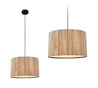 BRILONER - Suspension avec abat-jour en jonc de mer, douille E27, max. 10 W, Boho, aesthetic, Lampe à suspendre, Lampe à suspendre de salle à manger, Lampe de salon, 35 x 128 cm (l x h), Naturel