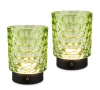 Briloner - Set de 2 Lampes de Table LED, Corps en Verre, Touch, Vert
