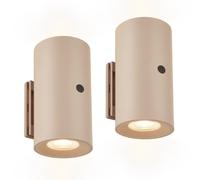 Briloner - Set de 2 Lampes Murales Sticklights, Batterie, Touch, Beige