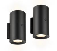 Briloner - Set de 2 Lampes Murales Sticklights, Batterie, Touch, Noir