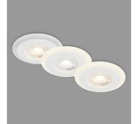 BRILONER - Set de 3 lampes à encastrer au plafond LED, anneau lumineux LED, spot à encastrer pour salle de bain, IP44, blanc, 84x34 mm (DxH)
