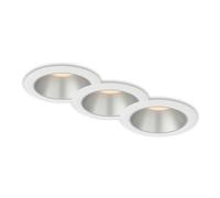 BRILONER - Set de 3 lampes à encastrer LED pour salle de bain, lampes à encastrer, LED en retrait, IP44 protection contre les éclaboussures, blanc-argent, 95x54 mm