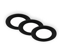 BRILONER - Set de 3 lampes encastrées plafond LED, lampes encastrées ultraplates, spots encastrés salle de bain, spots encastrés salle de bain IP65, noir, 86x30 mm (DxH)