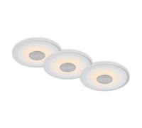 BRILONER - Set de 3 lampes LED encastrées au plafond, 650 lumens lampes encastrées led, spot LED encastré salle de bain, spot encastré salle de bain IP44, couleur aluminium, 120x36 mm (DxH)
