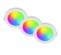 BRILONER - Set de 3 spots LED encastrables 230V avec télécommande, dimmable, RGB, CCT blanc cassé à froid, spot encastrable, spots plafond, 12x4 cm, blanc