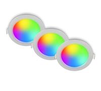 BRILONER - Set de 3 spots LED encastrables 230V avec télécommande, dimmable, RGB, CCT blanc chaud à froid, spot encastrable, spots plafond, 12x4 cm, chrome mat