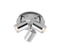 BRILONER - Spot de plafond, éclairage de salle de bains, lampe de salle de bains, plafonnier, projecteur orientable et inclinable, 3x LED/GU10, IP44, chromé, 210x112mm (DxH)