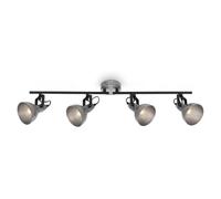 BRILONER - Spot de plafond vintage, lampe de plafond orientable rétro, plafonnier, 4x E14 douille, Silver-Crafted, 795x100x185 mm