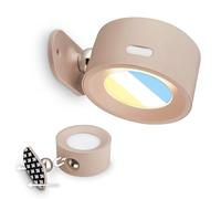 BRILONER Sticklights - Lampe murale sans électricité ni perçage avec batterie, tactile, dimmable, CCT, fixation magnétique amovible, applique murale sans fil, 9x7,5x4 cm, beige