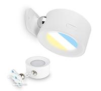 Briloner Sticklights - Lampe murale sans électricité ni perçage avec batterie, tactile, dimmable, CCT, fixation magnétique amovible, applique murale sans fil, 9x7,5x4 cm, blanc