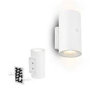 BRILONER Sticklights - Lampe murale sans électricité ni perçage avec batterie, tactile, dimmable, lumière blanche chaude, sans fil, murale rechargeable, 6,1x12 cm, blanc