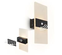 BRILONER Sticklights - Lampe murale sans électricité ni perçage avec détecteur de mouvement, batterie, fixation magnétique amovible, sans fil, 22x4x10 cm, noir