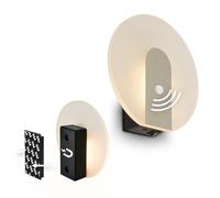 BRILONER Sticklights - Lampe murale sans électricité ni perçage avec détecteur de mouvement, batterie, fixation magnétique amovible, sans fil, 15x3,7x14,7 cm, nickel mat