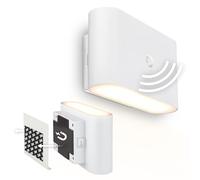 BRILONER Sticklights - Lampe murale sans électricité ni perçage avec détecteur de mouvement, batterie, fixation magnétique amovible, sans fil, 16 x 9,5 x 6,5cm, blanc