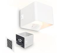 BRILONER Sticklights - Lampe murale sans électricité ni perçage avec détecteur de mouvement, batterie, sans fil, murale rechargeable, 10x8x10 cm, blanc