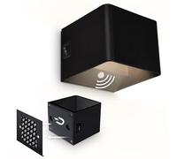 BRILONER Sticklights - Lampe murale sans électricité ni perçage avec détecteur de mouvement, batterie, sans fil, murale rechargeable, 10x8x10cm, noir