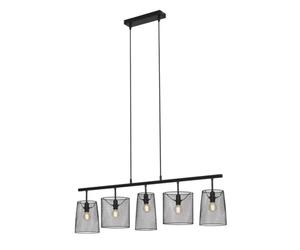 BRILONER - Suspension avec abat-jour en fil de fer, vintage, douille E14, max. 40 watts, lampe à suspendre, lampe de table à suspendre, lampe de salle à manger suspendue, rétro, 96x120 cm, noir