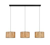 BRILONER - Suspension avec abat-jour en jonc de mer, 3 douilles E27, max. 10 W, style bohème, esthétique, suspension, lampe de salle à manger, lampe de salon, 110 x 25 x 120 cm (L x l x H), naturel