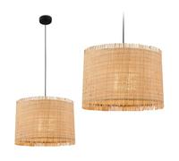 BRILONER - Suspension avec abat-jour en paille, douille E27, max. 10 W, Boho, aesthetic, Lampe à suspendre, Lampe à suspendre table à manger, Lampe de salon, 40 x 128 cm (LxH), Naturel