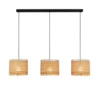 BRILONER - Suspension avec abat-jour en paille, E27 max. 10W, boho, lampe à suspendre pour table à manger ou salon, 110x25x120 cm, aspect naturel, design moderne, ajout de chaleur