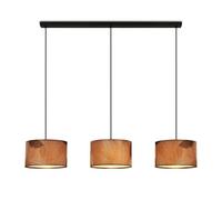 BRILONER - Suspension avec décor de feuilles, 3x E27 douille, max. 10 W, Boho, Aesthetic, Suspension, Lampe à suspendre salle à manger, Lampe de salon, 110x25x120cm (LxlxH), Café