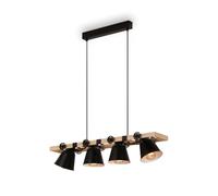 BRILONER - Suspension bois, lampe suspendue rustique, Rotatif, E27 max 40 Watt, Lampe de salle à manger rétro, Noir