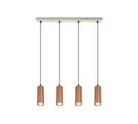 Briloner - Suspension Luminaire 4 Spots Réglable Hauteur GU10 Coffee 120 cm | Suspension D'Éclairage Intérieur Cuisine Salon Lampe Suspendue Table À Manger Éclairage De Plafond