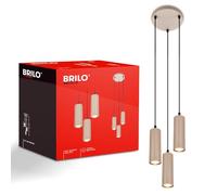 Briloner - Suspension Luminaire 3 Spots Réglable Hauteur GU10 Beige 120 cm | Suspension D'Éclairage Intérieur Cuisine Salon Lampe Suspendue Table À Manger Éclairage De Plafond