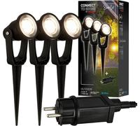 BRILONER - Système de jardin Connect to Shine 12V, jeu de 3 rallonges de 2 m, kit d'extension, IP67 contre l'immersion temporaire, connexion par fiche, 2 m, noir