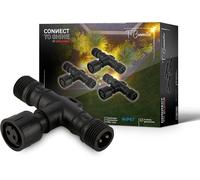 BRILONER - Système de jardin Connect to Shine 12V, jeu de 3 rallonges de 2 m, kit d'extension, IP67 contre l'immersion temporaire, connexion par fiche, 2 m, noir