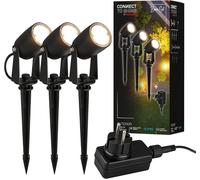 BRILONER - Système de jardin Connect to Shine 12V, jeu de 3 rallonges de 2 m, kit d'extension, IP67 contre l'immersion temporaire, connexion par fiche, 2 m, noir