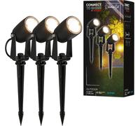 BRILONER - Système de jardin Connect to Shine 12V, jeu de 3 rallonges de 2 m, kit d'extension, IP67 contre l'immersion temporaire, connexion par fiche, 2 m, noir