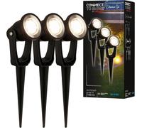 BRILONER - Système de jardin Connect to Shine 12V, jeu de 3 rallonges de 2 m, kit d'extension, IP67 contre l'immersion temporaire, connexion par fiche, 2 m, noir