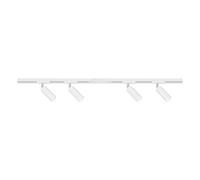 BRILONER - Système de rail Rail Set complet, 4x LED Spots, Orientable, Lampes, Système de rail lumineux pour plafond, Rail pour spots, Lampe de plafond, Plafonnier, Spotlight, 1,5m, Blanc
