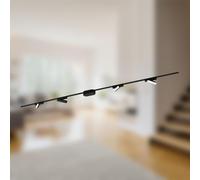 BRILONER Système de rail Luxtrail - Kit complet - 4 LED Tracklight - Orientables - Lampes - Système de rail lumineux - Plafonnier - 2 m - Noir