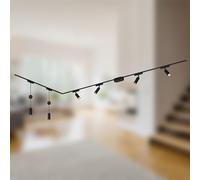 BRILONER - Système de rail Luxtrail set complet, 4x spots LED, 2x suspensions LED réglables en hauteur, forme L, lampes, système de rail lumineux pour plafond, rail de spots, plafonnier, 3m, noir