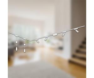 Briloner - Système de rail Luxtrail set complet, 4x spots LED, 2x suspensions LED réglables en hauteur, forme L, lampes, système de rail lumineux pour plafond, rail pour spots, plafonnier, 3m, blanc