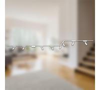BRILONER - Système de rail Luxtrail set complet, 8x LED Spots, forme U/forme Z, lampes, orientable, système de rail lumineux pour plafond, rail pour spots, lampe de plafond, plafonnier, 5m, blanc