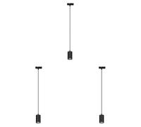Briloner - Système de rail Rail Lampe suspendue, combinable, accessoires, Tracklight, lampe suspendue, GU10, plafonnier, plafonnier, 1410x82x55mm (LxlxD), noir (Lot de 3)