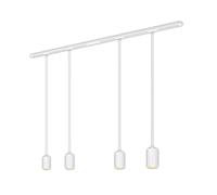BRILONER - Système de rail Rail set complet, 4x GU10 suspension, alimentation, éclairage plafond, spot, plafonnier, lampe suspendue, 1,5m, blanc