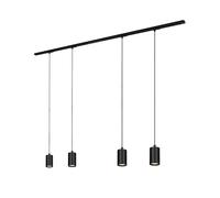 BRILONER - Système de rail Rail set complet, 4x GU10 suspension, alimentation, système de rail d'éclairage plafond, rail de spot, plafonnier, plafonnier, lampe suspendue, lampe suspendue 1,5m, noir