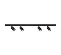 BRILONER - Système de rail Rail set de démarrage, 4x GU10 spots pivotants, extensible, système de rail d'éclairage plafond, spot rail, plafonnier, plafonnier, spotlight, 1,5 m, noir