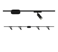 BRILONER - Système de rails Luxtrail set de démarrage, 4x spots LED, extensible, orientable, lampes, système de rails lumineux pour plafond, projecteur rail, plafonnier LED, spotlight, 2m, noir