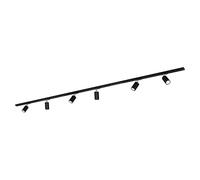 BRILONER - Système de rails Rail set complet, 6x GU10 spots orientables, alimentation, système de rails lumineux pour plafond, spot rail, plafonnier, plafonnier, spotlight, 2,25m, noir
