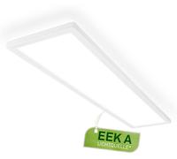 BRILONER - Classe énergétique A Plafonnier LED 98cm Ultra Efficient, plat, lumière indirecte, lampe LED, plafonnier LED, lampe de salon, panneau LED, lampe de cuisine, éclairage, 98x20x3 cm, blanc