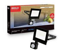 BRILONER - Projecteur LED extérieur avec détecteur de mouvement, lumière blanc neutre, 20W 1800lm, IP65 protection poussière et eau, éclairage extérieur pour jardin, garage, façade, 11x17x4 cm, Noir