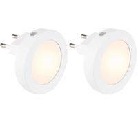 Briloner - Veilleuse LED pour Prise avec Capteur de Lumière, Lampe à Prise pour Chambre d'Enfant et Couloir, Lumière Blanche Chaude (Lot de 2)