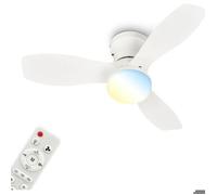 Briloner Ventilateur de plafond télécommande Ø60x19cm 15W 1700lm 3000K-6500K blanc chaud à blanc lumière du jour moteur DC blanc
